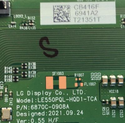 T-CON PARA TV LG / NUMERO DE PARTE 6871L-6941A / 6870C-0908A / 6941A / LE550PQJ (HQ)(E1) / MODELO OLED55G2PUA.DUSQLJR /  - Imagen 2